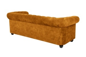 CANAPEA, CHESTERFIELD, 205CM CU 3 LOCURI, MATERIAL CATIFEA DE CULOARE GALBEN MUSTAR, ARTIM GROUP SELECTION - Img 10