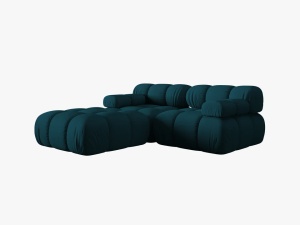 CANAPEA/COLTAR MODULAR BELLIS, 3 LOCURI, 188 CM, BLEUMARIN 87, TAPITERIE DIN CATIFEA 3D, DESIGN DEOSEBIT - Img 6