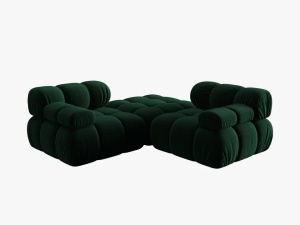 CANAPEA/COLTAR MODULAR BELLIS, 3 LOCURI, 188 CM, VERDE 38, TAPITERIE DIN CATIFEA, DESIGN DEOSEBIT - Img 2
