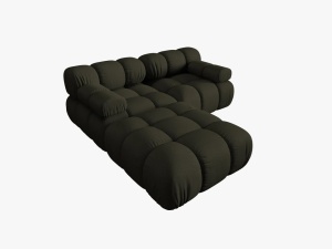 CANAPEA/COLTAR MODULAR BELLIS, 3 LOCURI, 188 CM, VERDE 77, TAPITERIE DIN CATIFEA 3D, DESIGN DEOSEBIT - Img 5