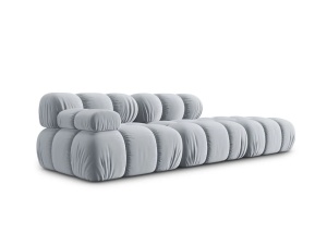 CANAPEA/COLTAR MODULAR BELLIS DREAPTA, 3 LOCURI, 282 CM, ALBASTRU DESCHIS 80, TAPITERIE DIN CATIFEA, DESIGN DEOSEBIT - Img 5