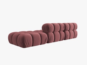 CANAPEA/COLTAR MODULAR BELLIS DREAPTA, 3 LOCURI, 282 CM, ROZ 63, TAPITERIE DIN CATIFEA, DESIGN DEOSEBIT - Img 5