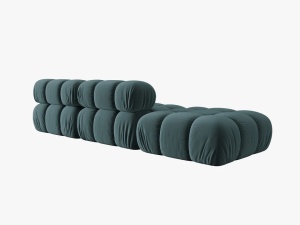 CANAPEA/COLTAR MODULAR BELLIS STANGA, 3 LOCURI, 282 CM, VERDE PETROL 87, TAPITERIE DIN CATIFEA, DESIGN DEOSEBIT - Img 5