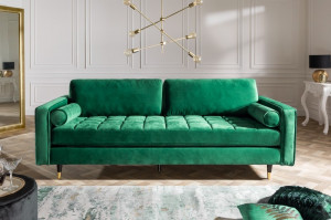 CANAPEA CONFORTABILA, 225CM, TAPITATA IN CATIFEA, VERDE SMARALD, ARTIM GROUP SELECTION - Img 1