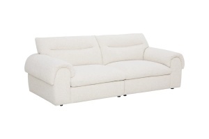 CANAPEA CONFORTABILA SIXTH SENSE 245CM, PENTRU 4 LOCURI, REALIZATA DIN LEMN SI MATERIAL TEXTIL BOUCLE, CULOARE BEJ, INVICTA INTERIOR