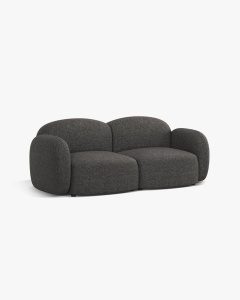 CANAPEA CU 2 LOCURI BLAIR, 194X 95, GRI INCHIS, CU TAPITERIE DIN TEXTIL CHENILLE EDEN, MICADONI - Img 3