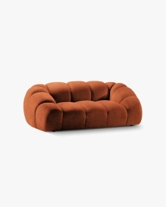 CANAPEA CU 2 LOCURI DIANA, CARAMIZIU, 114X214 CM, TAPITAT CU TAPITERIE DIN TEXTIL STRUCTURAT BUBBLE, MICADONI - Img 2