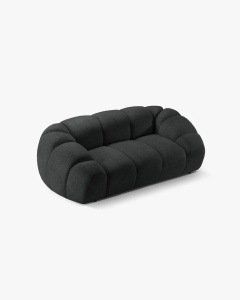 CANAPEA CU 2 LOCURI DIANA, GRI ANTRACIT, 114X214 CM, TAPITAT CU TAPITERIE DIN TEXTIL STRUCTURAT BUBBLE, MICADONI - Img 2