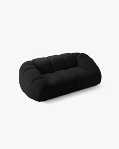 CANAPEA CU 2 LOCURI DIANA, NEGRU, 114X214 CM, TAPITAT CU TAPITERIE DIN TEXTIL 3D SONIC MICADONI - Img 3