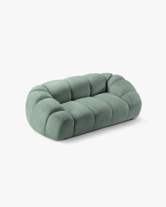 CANAPEA CU 2 LOCURI DIANA, VERDE MENTA, 114X214 CM, TAPITAT CU TAPITERIE DIN TEXTIL STRUCTURAT BUBBLE, MICADONI - Img 2