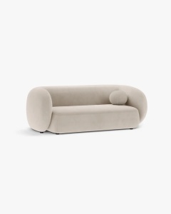 CANAPEA CU 2 LOCURI KATE, BEJ, 183X99 CM, TAPITAT CU TAPITERIE DIN TEXTIL CATIFEA SALVADOR, MICADONI - Img 2