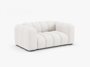 CANAPEA CU 2 LOCURI LUPIN 170, ALB, CU TAPITERIE DIN TEXTIL BOUCLE BALOO MICADONI - Img 2