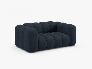 CANAPEA CU 2 LOCURI LUPIN 170, ALBASTRU MARIN, CU TAPITERIE DIN TEXTIL CHENILLE EDEN, MICADONI - Img 2