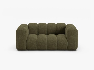 CANAPEA CU 2 LOCURI LUPIN, VERDE, CU TAPITERIE DIN TEXTIL CHENILLE EDEN, MICADONI