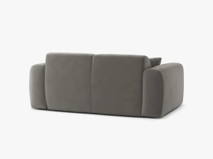CANAPEA CU 2 LOCURI, MOLINO, 170 CM, GRI, CU TAPITERIE DIN TEXTIL CATIFEA VELVET CASINO, MICADONI - Img 3
