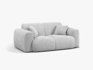 CANAPEA CU 2 LOCURI, MOLINO, 170 CM, GRI DESCHIS, CU TAPITERIE DIN TEXTIL BOUCLE BALOO, MICADONI - Img 2