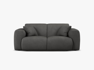 CANAPEA CU 2 LOCURI, MOLINO, 170 CM, GRI INCHIS, CU TAPITERIE DIN TEXTIL CHENILLE REBEL, MICADONI