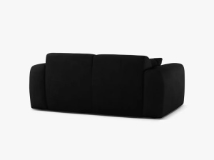 CANAPEA CU 2 LOCURI, MOLINO, 170 CM, NEGRU, CU TAPITERIE DIN TEXTIL CHENILLE REBEL, MICADONI - Img 3