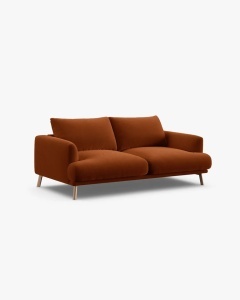 CANAPEA CU 2 LOCURI, NAOMI, CARAMIZIU, 170X95 CM, TAPITAT CU TAPITERIE DIN TEXTIL CATIFEA SALVADOR, MICADONI - Img 3