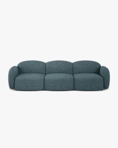 CANAPEA CU 3 LOCURI BLAIR, 274X 95, ALBASTRU DESCHIS, CU TAPITERIE DIN TEXTIL CHENILLE EDEN, MICADONI