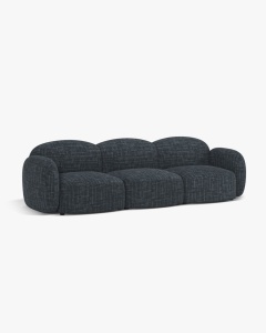 CANAPEA CU 3 LOCURI BLAIR, 274X 95, ALBASTRU MARIN, CU TAPITERIE DIN TEXTIL STRUCTURAT BALTIMORE, MICADONI - Img 3