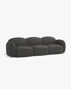 CANAPEA CU 3 LOCURI BLAIR, 274X 95, GRI INCHIS, CU TAPITERIE DIN TEXTIL CHENILLE EDEN, MICADONI