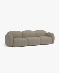CANAPEA CU 3 LOCURI BLAIR, 274X 95, MELANJ GRI-MARO, CU TAPITERIE DIN TEXTIL STRUCTURAT BALTIMORE, MICADONI - Img 3