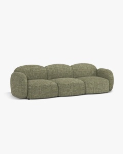 CANAPEA CU 3 LOCURI BLAIR, 274X 95, VERDE MASLINIU, CU TAPITERIE DIN TEXTIL STRUCTURAT BALTIMORE, MICADONI