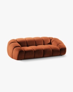 CANAPEA CU 3 LOCURI DIANA, CARAMIZIU, 114X254 CM, TAPITAT CU TAPITERIE DIN TEXTIL STRUCTURAT BUBBLE, MICADONI - Img 2