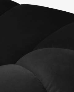 CANAPEA CU 3 LOCURI DIANA, NEGRU, 114X254 CM, TAPITAT CU TAPITERIE DIN TEXTIL CATIFEA SALVADOR, MICADONI - Img 4