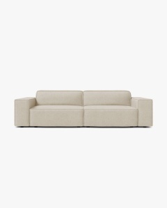 CANAPEA CU 3 LOCURI JODIE, 204X99 CM, ADANCIME SCAUN 62 CM, BEJ, TAPITAT CU TAPITERIE DIN TEXTIL BOUCLE BALOO, MICADONI