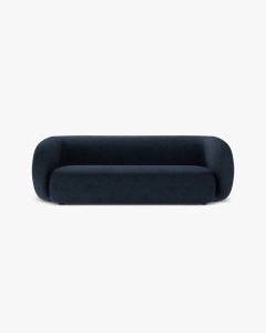 CANAPEA CU 3 LOCURI KATE, ALBASTRU INCHIS, 213X99 CM, TAPITAT CU TAPITERIE DIN TEXTIL BOUCLE BALOO, MICADONI