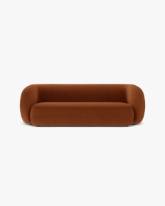 CANAPEA CU 3 LOCURI KATE, CARAMIZIU, 213X99 CM, TAPITAT CU TAPITERIE DIN TEXTIL CATIFEA SALVADOR, MICADONI