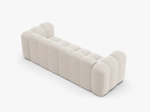 CANAPEA CU 3 LOCURI LUPIN 228, BEJ DESCHIS, CU TAPITERIE DIN TEXTIL CHENILLE EDEN, MICADONI - Img 3
