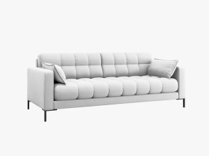 CANAPEA CU 3 LOCURI, MAMAIA, GRI DESCHIS NEVE, CU TAPITERIE DIN TEXTIL FIN, MICADONI - Img 2