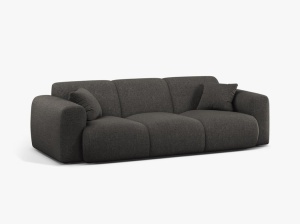 CANAPEA CU 3 LOCURI, MOLINO, 235 CM, GRI INCHIS, CU TAPITERIE DIN TEXTIL CHENILLE EDEN, MICADONI - Img 2