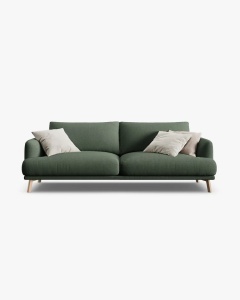 CANAPEA CU 3 LOCURI, NAOMI, VERDE MUSCHI, 200X95 CM, TAPITAT CU TAPITERIE DIN TEXTIL STRUCTURAT LIBERTY, MICADONI