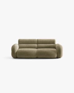CANAPEA CU 3 LOCURI, NEO, VERDE MASLINIU DESCHIS, 220X100 CM, TAPITAT CU TAPITERIE DIN TEXTIL CHENILLE GOLD, MICADONI