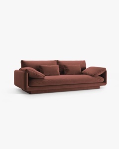 CANAPEA CU 3 LOCURI, TORINO, 220X103, MARO-ROSU CALD, CU TAPITERIE DIN TEXTIL CATIFEA CASINO, MICADONI - Img 3