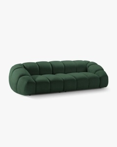 CANAPEA CU 4 LOCURI DIANA, VERDE, 294X114 CM, TAPITAT CU TAPITERIE DIN TEXTIL STRUCTURAT BUBBLE, MICADONI