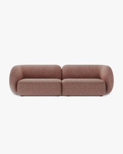 CANAPEA CU 4 LOCURI KATE, MELANJ ROZ, 243X99 CM, TAPITAT CU TAPITERIE DIN TEXTIL STRUCTURAT PUENTE, MICADONI