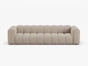CANAPEA CU 4 LOCURI LUPIN 288, BEJ INCHIS, CU TAPITERIE DIN TEXTIL CHENILLE EDEN, MICADONI