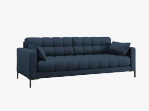CANAPEA CU 4 LOCURI, MAMAIA ALBASTRU NEVE, CU TAPITERIE DIN TEXTIL FIN, MICADONI - Img 2