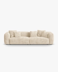 CANAPEA CU 4 LOCURI, MARTINA, BEJ DESCHIS, 320 CM, CU TAPITERIE DIN TEXTIL CORDOI TILIA, MICADONI
