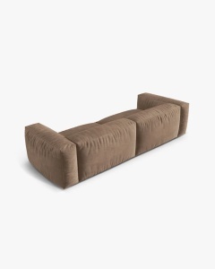 CANAPEA CU 4 LOCURI, MARTINA, BEJ INCHIS, 320 CM, CU TAPITERIE DIN TEXTIL CATIFEA VOGUE, MICADONI - Img 3