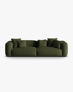 CANAPEA CU 4 LOCURI, MARTINA, VERDE, 320 CM, CU TAPITERIE DIN TEXTIL STRUCTURAT BOSTON, MICADONI