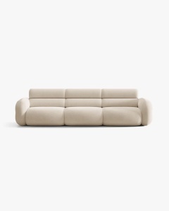 CANAPEA CU 4 LOCURI, NEO, BEJ, 305X100 CM, TAPITAT CU TAPITERIE DIN TEXTIL BOUCLE BALOO, MICADONI