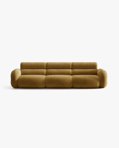 CANAPEA CU 4 LOCURI, NEO, GALBEN MUSTAR, 305X100 CM, TAPITAT CU TAPITERIE DIN TEXTIL CHENILLE GOLD, MICADONI