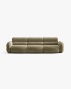 CANAPEA CU 4 LOCURI, NEO, VERDE MASLINIU DESCHIS, 305X100 CM, TAPITAT CU TAPITERIE DIN TEXTIL CHENILLE GOLD, MICADONI