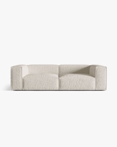 CANAPEA CU 4 LOCURI, NURIA BEJ, 250X110 CM, TAPITAT CU TAPITERIE DIN TEXTIL BOUCLE MONET, MICADONI